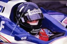 Damon Hill. Williams-Renault FW17 Silverstone Pits 1996