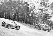 Delage 15 S 8 Earl Howe leads Eyston's Panhard Brooklands c.1931