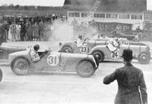 Delage 15 S 8 Earl Howe on start line Brooklands c.1931