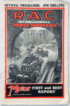 Donington Park 1937 RAC TOURIST TROPHY RACE original program