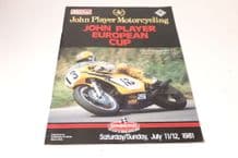 Donington Park 1981 July 11-12 European Cup Motorcycle Races programme
