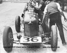 DUESENBERG Indianapolis Car.Photo .Richard Seaman at Brooklands 1935 500 miles