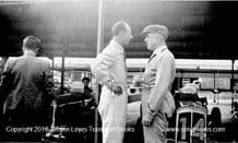 ERA drivers Raymond Mays & Earl Howe .Photo. Brooklands Paddock c.1938 with their cars behind them.