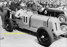 ERA R1A (?) c.1938. Raymond Mays on the grid at Brooklands 10x7" photo