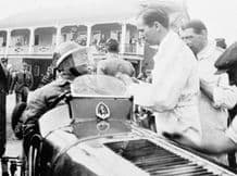 ERA R1B Billy Cotton at the wheel in Brooklands Paddock circa 1938