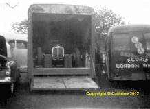 ERA R2A G J Chapman in truck Prescott paddock May 1958