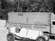ERA R7B parked with Auto Union Team truck at Donington GP 1937