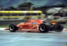 FERRARI 126C TURBO photo. Gilles Villeneuve at speed Brazil GP 1981