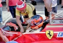 FERRARI 126C2 Gilles Villeneuve. Photo. Cockpit close up Brazil GP 1982. Side