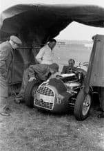 Ferrari 166 V12 David (Ecurie Ecosse) Murray's car at Winfield with Scrutineers in 1951