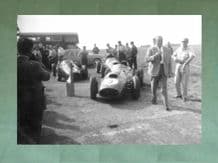 FERRARI 246s Hawthorn, Collins Tripps paddock 1958 British GP 10x7"am' photo
