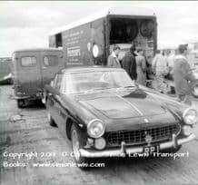 FERRARI 250GT & Maranello Con' Transporter c.1963 Silverstone paddock.8x8"photo