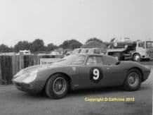 FERRARI 250LM Ron Fry's car at Mallory c.1966. 10x7" nice amateur Photo (a)