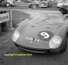 FERRARI 250LM Ron Fry's car at Mallory c.1966. 8x8"(b)