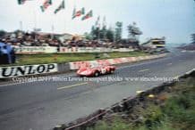 Ferrari 312P Rodriguez/Piper. photo. Dunlop Curve. Le Mans 1969