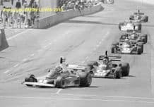 FERRARI 312T Lauda Tyrrells etc 1976 Long Beach GP action photo 10x7