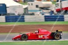 Ferrari F1 1995 Gerhard Berger British GP action 10x7" photo