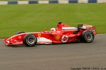 FERRARI F2005 Barrichello at speed Silverstone 2005 (a)