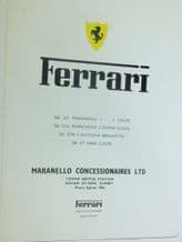 FERRARI Maranello Concessionaires brochure Daytona, 246 Dino, 365 GTC c.1970
