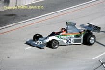 FITTIPALDI FD04. F1 .Emerson at speed 1976 Long Beach GP . Photo