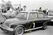 Ford Anglia Broadspeed. John Fitzpatrick. Snetterton c1965 (b)