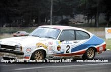 Ford Capri (Vince Woodman)Photo. Donington RAC Saloons 8 July 1977