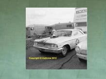 FORD GALAXIE Jack Sears car in paddock 1963 Silverstone Daily Express. 8x8" photo