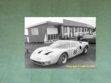 FORD GT40 Ron Fry's car by the diner in Silverstone paddock c.1967 . 10x7" photo