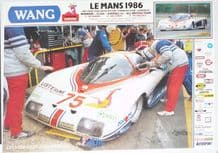 GEBHARDT 843 Group C2 Le Mans 1986. ADA team. Original 2 sided poster 23 x16"