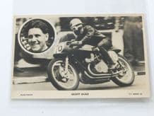 GEOFF DUKE  (Gilera) Signed Isle of Man TT postcard c.1957
