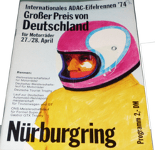 GERMAN Motorcycle GP 1974 Nurburgring Original programme