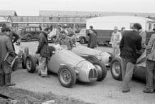 Gordini 3 team cars at British GP 1952 Paddock