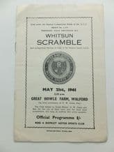 GREAT HOWLE FARM, WALFORD. Ross & District MOTORCYCLE SCRAMBLE 1961 May 21 Programme.