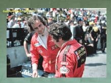 GUNNAR NILSSON & MARIO ANDRETTI Long Beach Lotus pit 10x7" photo 1977