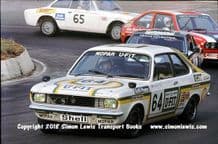 Hillman Avenger (Unett) Leads Sydenham, Lawrence, Hillyard. Photo Mallory 28 Aug 1976 RAC Saloons