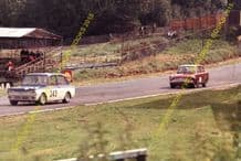 Hillman Frazer Imp (B Unett) Ford Anglia Broadspeed(TTaylor). Brands Hatch August 1966 colour
