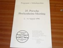 HOCHENHEIM "25 Porsche Meeting" program 2-08-1996