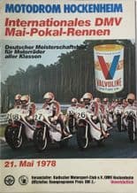 HOCKENHEIM 1978 May 21 Motorcycle racing International . Race programme