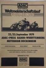 HOCKENHEIM 1978 Sept 23 F750 Motorcycle World Championship supplimentary regulations