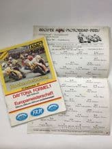 HOCKENHEIM 1981 Sep 27 DAYTONA F1 & Europameisterschaft Motorcycle race program