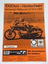 HOCKENHEIM 1982 10 April 1000kms 'Motorrad-Rallye'Motorcycle race program