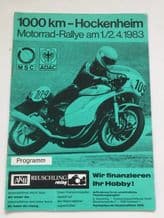 HOCKENHEIM 1983 2 April 1000kms 'Motorrad-Rallye' Motorcycle race program