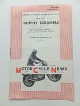 HOPE END FARM, CRADLEY. Ledbury & Dis. MOTORCYCLE SCRAMBLE 1961 Oct 8 Programme.