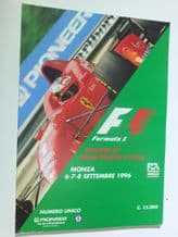 ITALIAN GP F1 1996 race program