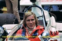 James Hunt HESKETH 308B  pits Brazil GP 1975. 10x7" photo