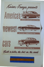 KAISER-FRAZER 1951 original LARGE sepia 4 page brochure.