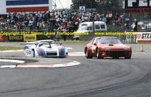 Lancia LC1 (Alboretto) chases Porsche 924(binden/Kofel) Silverstone 6 Hours Group C 1982