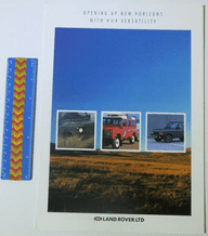 LAND ROVER 6 page gatefold Brochure 1988 "Opening Up New Horizons"
