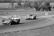 Lola T70 (Ron Goldleaf) McLaren M12 (George Eaton) photo Michigan Can am 1969
