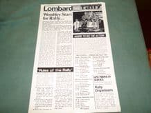 Lombard RAC Rally 1977 info sheet.